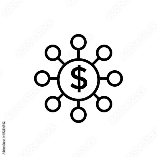 Diversified investment icon Thin line art isolated