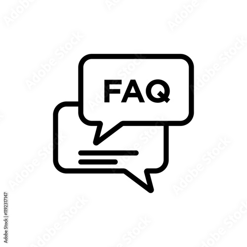 FAQ icon Thin line art isolated