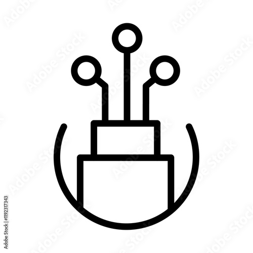 Fiber optic cable icon Thin line art isolated
