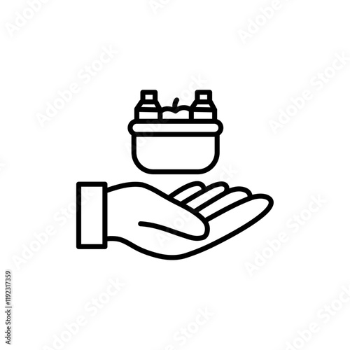Food donation icon Thin line art isolated