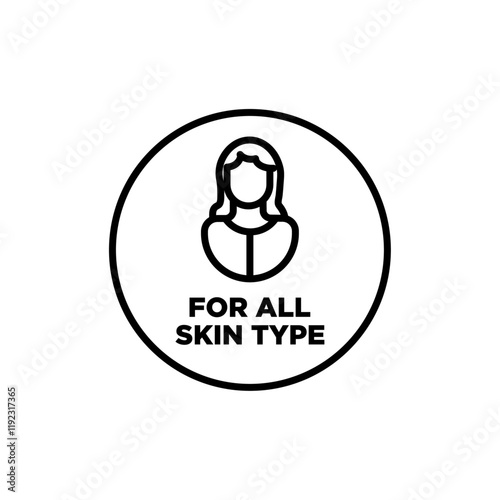 for all skin types icon Thin line art isolated