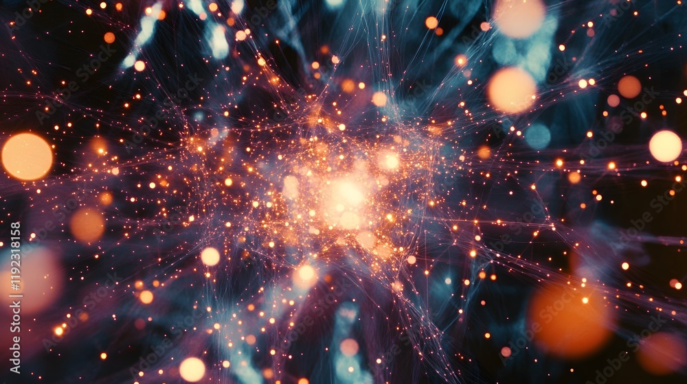 Exploring cosmic energy patterns digital universe abstract art vibrant atmosphere close-up quantum concepts