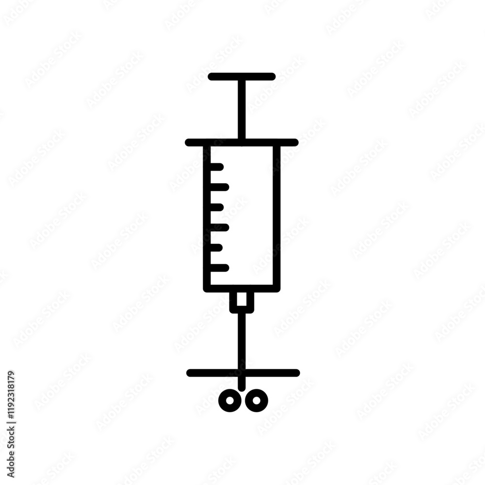 Intradermal injection icon Thin line art isolated Intradermal injection icon Thin line art isolated