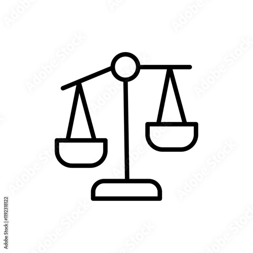 Inequality icon Thin line art isolated