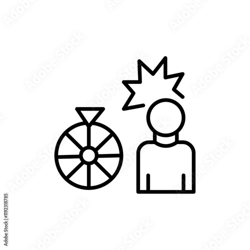 Men luck icon Thin line art isolated