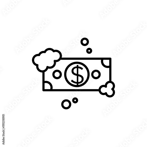 Money laundering icon Thin line art isolated