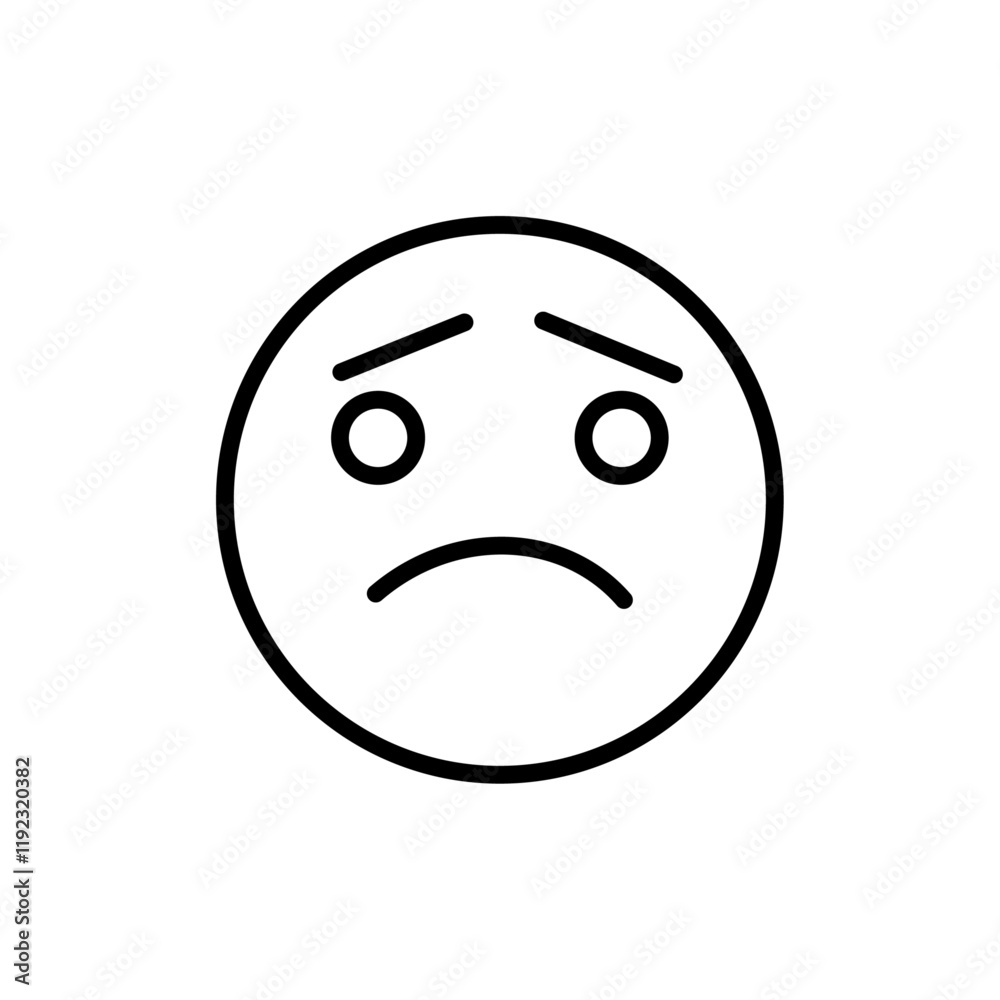 Regret expression icon Thin line art isolated Regret expression icon Thin line art isolated