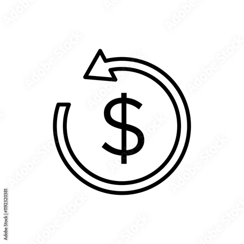 refund money icon Thin line art isolated