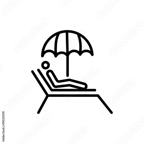 Relaxation icon Thin line art isolated