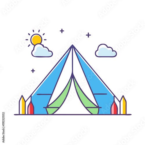mina tents vector icon, mina tents vector illustration - simple illustration of mina tents, perfect for mina tents logos and icons
