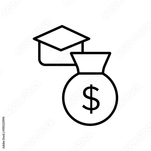 tuition fee icon Thin line art isolated