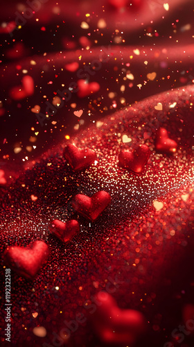 Red Hearts Glitter: Love's Festive Sparkle photo