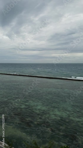 Wallpaper Mural closeup calm sea water waves with palm trees. Beautiful sunrise sunset sunlight. Tropical island beach landscape exotic shore coast. Summer vacation, holiday amazing nature. Relax paradise Torontodigital.ca