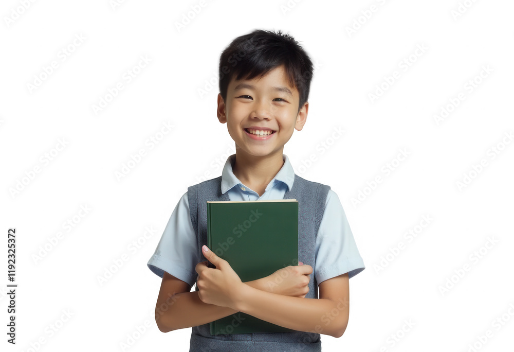 Smiling young student boy with book isolated on transparent background. Smiling young student boy with book isolated on transparent background.