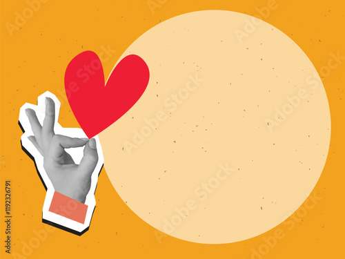 Hands pulls a thread from a tangled ball. Concept of problem solving and eliminating uncertainty. Vector illustration in a modern collage style