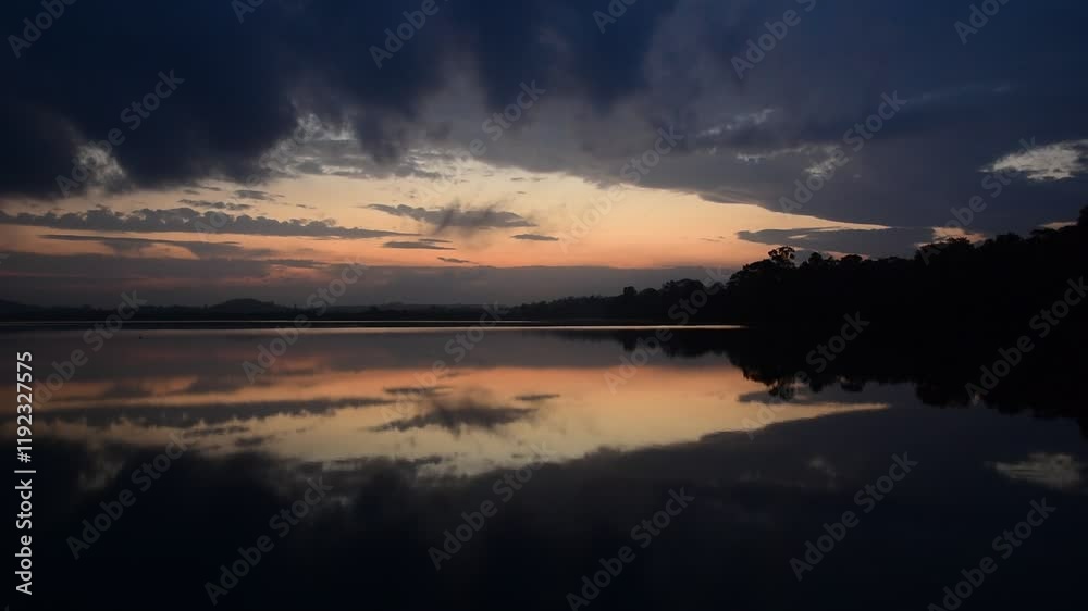 rain clouds wind river and the morning light of the day