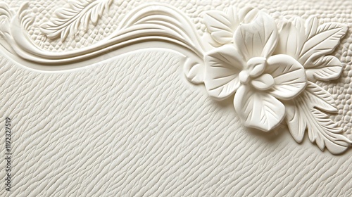 Elegant White Floral Design on Textured Background
