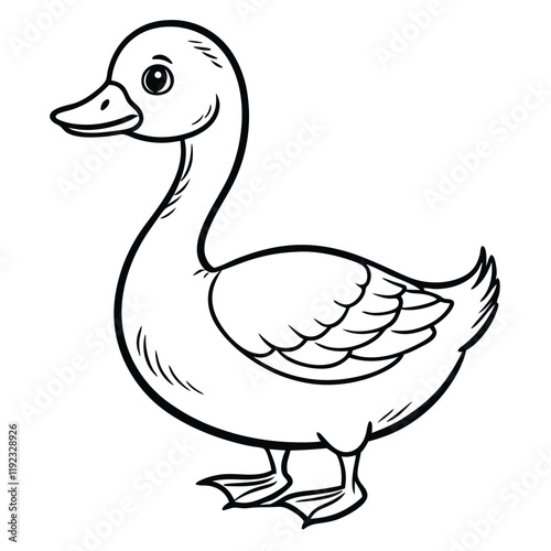  cute goose black vector 