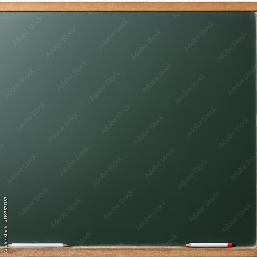 Fototapeta premium Blank horizontal green school chalkboard isolated 
