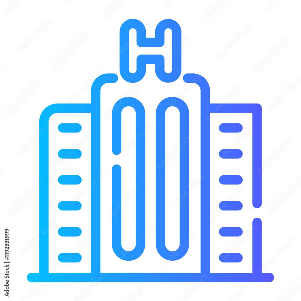 hotel Line Gradient Icon hotel Line Gradient Icon