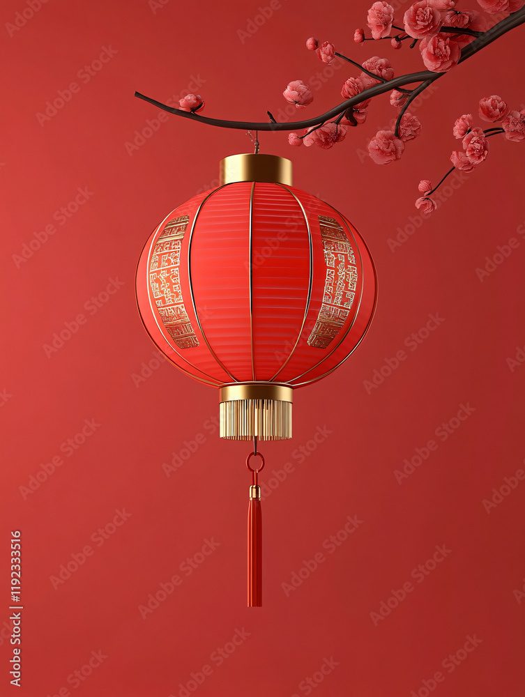 Isolated 3d red lantern on the background Isolated 3d red lantern on the background