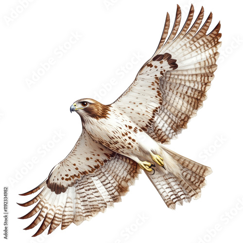 Majestic Hawk in Flight on transparent background. photo