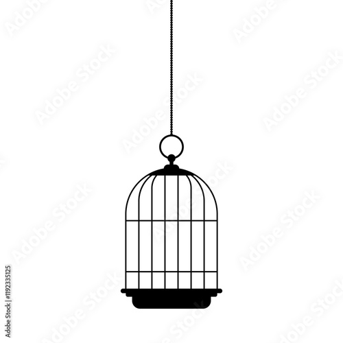 Bird cage isolated on white background