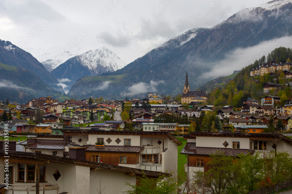 Townscape of Ischgl a town in the Paznaun Valley province of Tyrol Austria Townscape of Ischgl a town in the Paznaun Valley province of Tyrol Austria