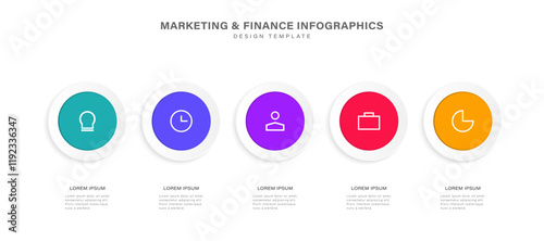 Informative circular process infographic chart for digital technology demonstration.