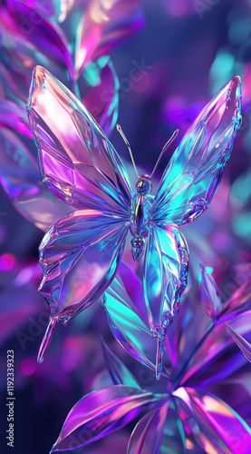 A Futuristic Design with Metallic Chrome Leaves Highlighting Unique Modernity