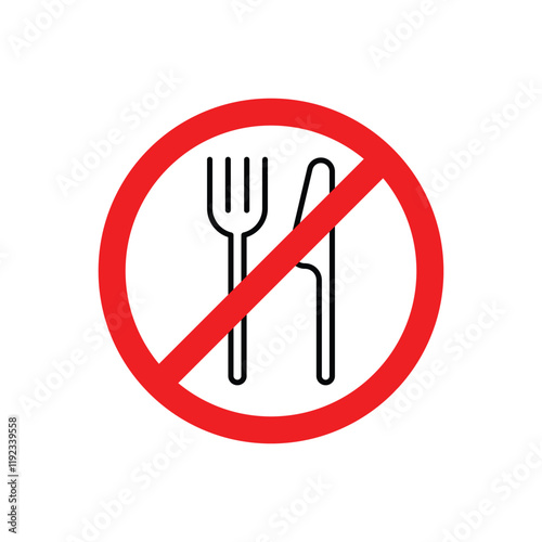 forbidden to eat icon. vector illustration logo template for many purpose. Isolated on white background