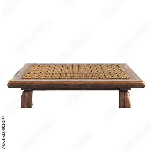 Low Table with Tatami Mat on transparent background.