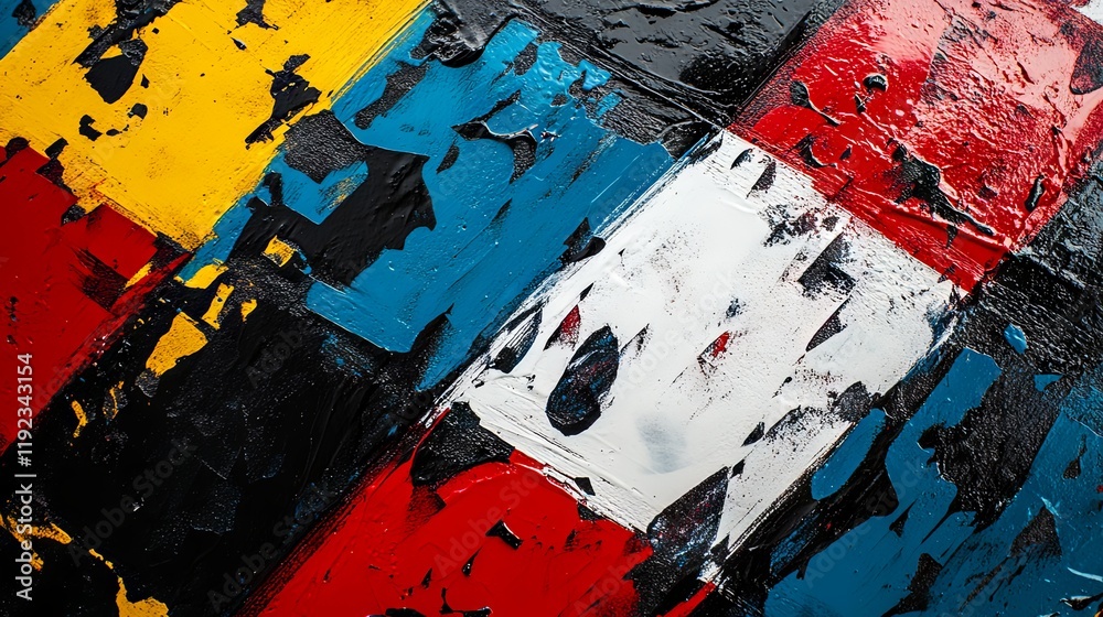 Fototapeta premium Abstract Colorful Painting with Bold Brushstrokes