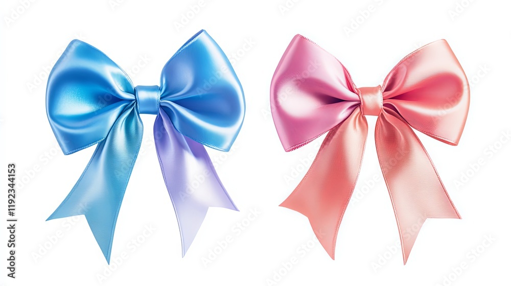 Fototapeta premium Elegant Satin Bows in Vibrant Colors