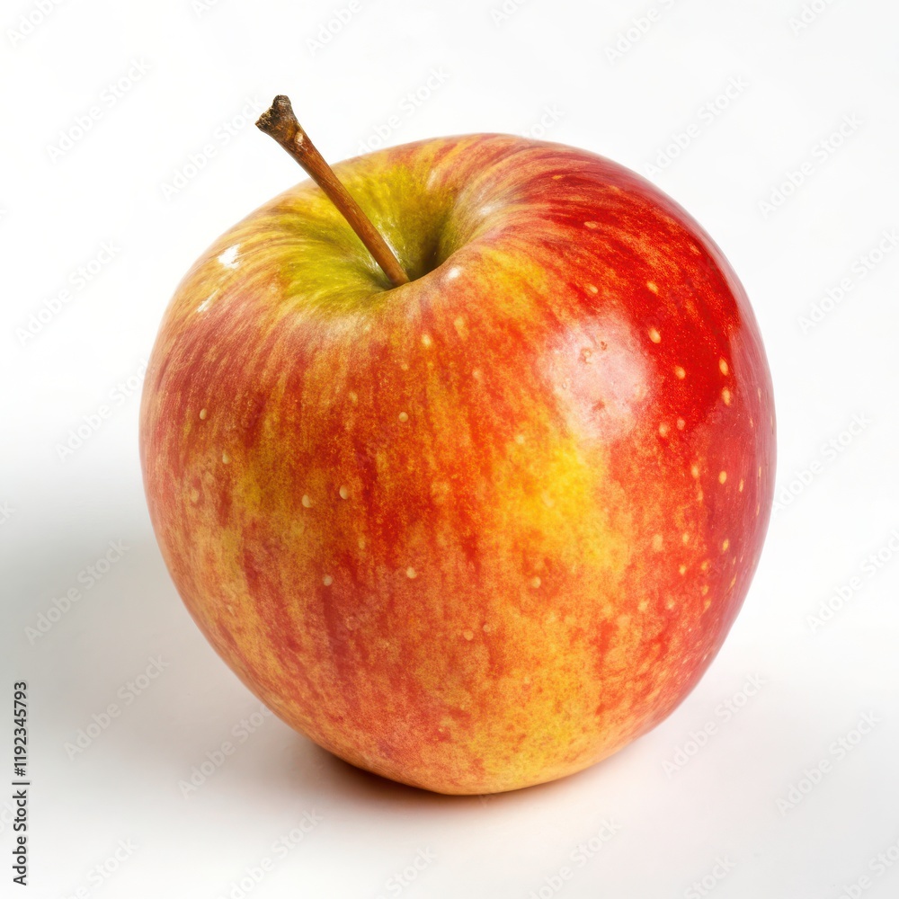 Close-up of a vibrant red and yellow apple. Close-up of a vibrant red and yellow apple.