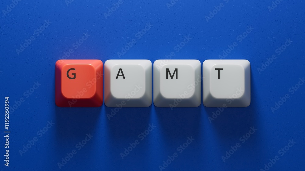 Computer keyboard keys with the word gamt. Care concept.close up of Computer keyboard keys,Business Concept.3D rendering on blue background. Computer keyboard keys with the word gamt. Care concept.close up of Computer keyboard keys,Business Concept.3D rendering on blue background.