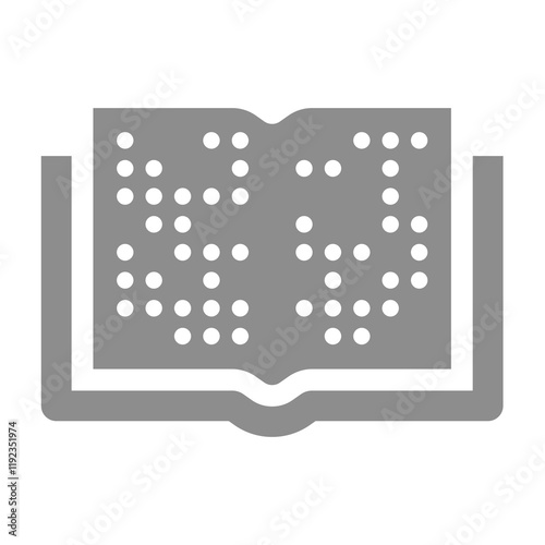 Braille open book vector icon. Simple glyph symbol.