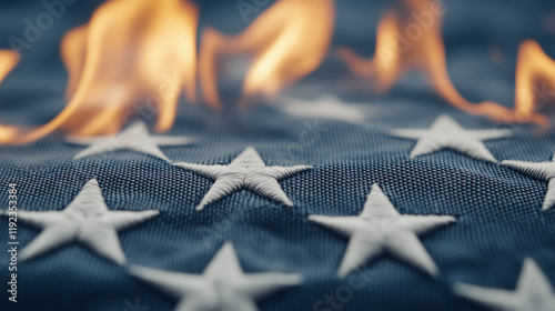 Burning American Flag: A cl...
