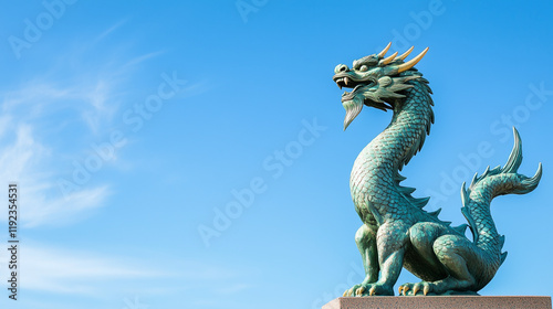 Dragon Statue in Blue Sky: ...