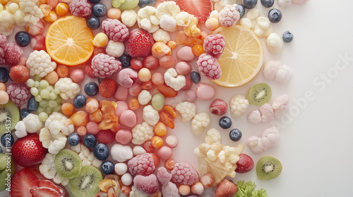 Rainbow of Frozen Fruit and...