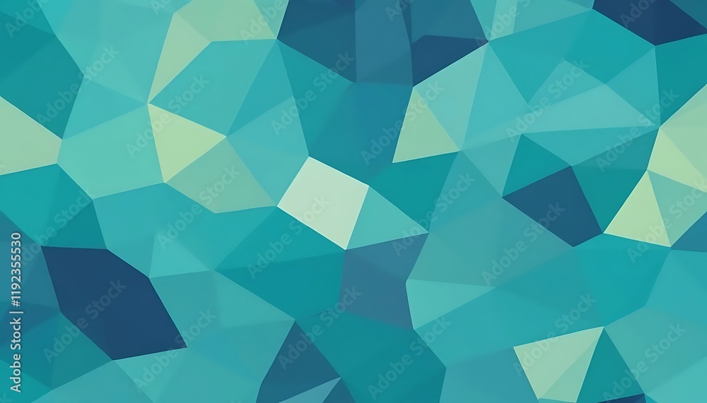 Obraz premium Abstract Teal Geometric Low Polygonal Design