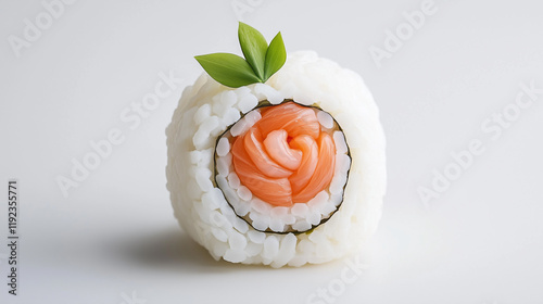 Salmon Rose Sushi: A single...
