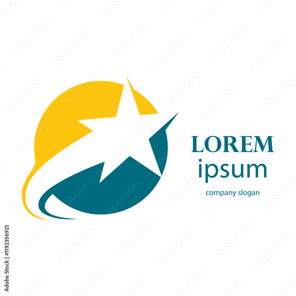 Obraz premium successful victory star logo design