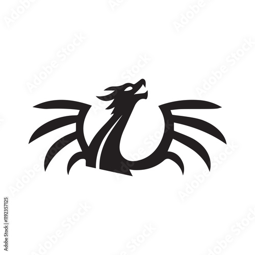 Creative Griffin Logo Design Silhouette Vector Illustration