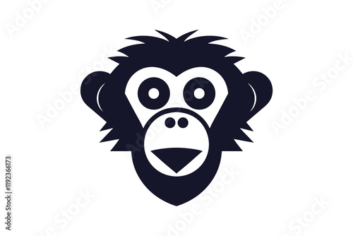 Creative Iconic Monkey Head Animal Logo Design Vector Illustration