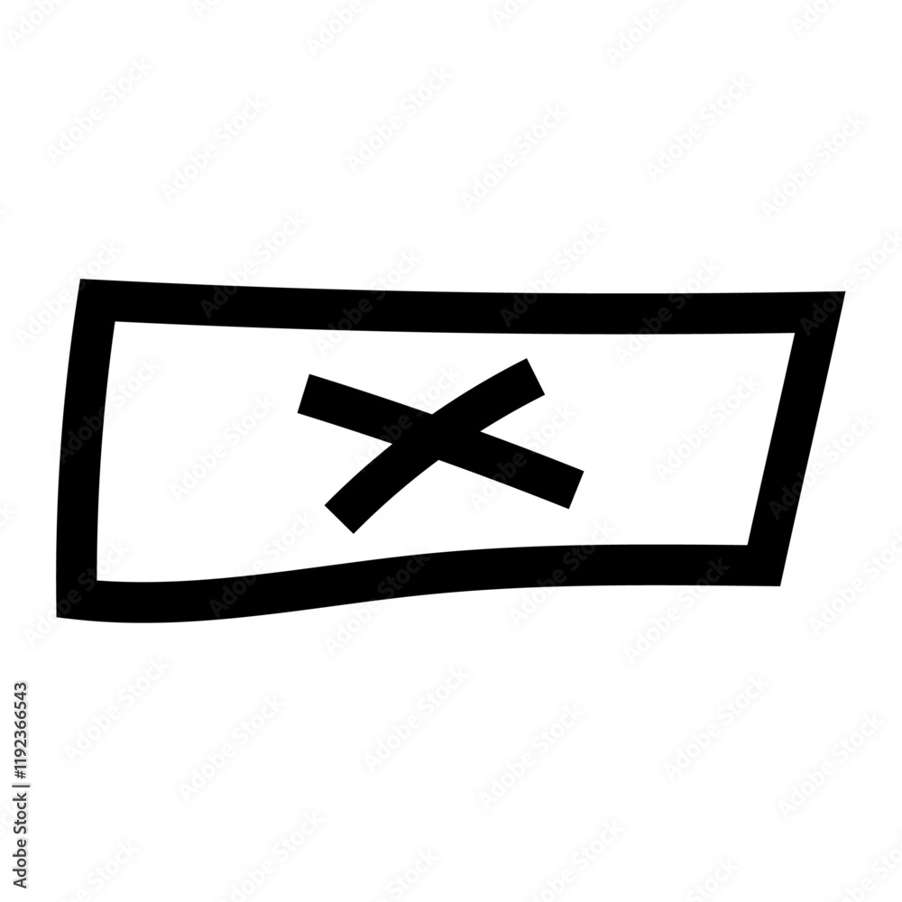 Fototapeta premium Ticks and marks for checkboxes and checklists. Vector hand drawn element icon, approving or voting, confirmation or positive answer yes. Pencil, charcoal or ink symbols of check list square frame