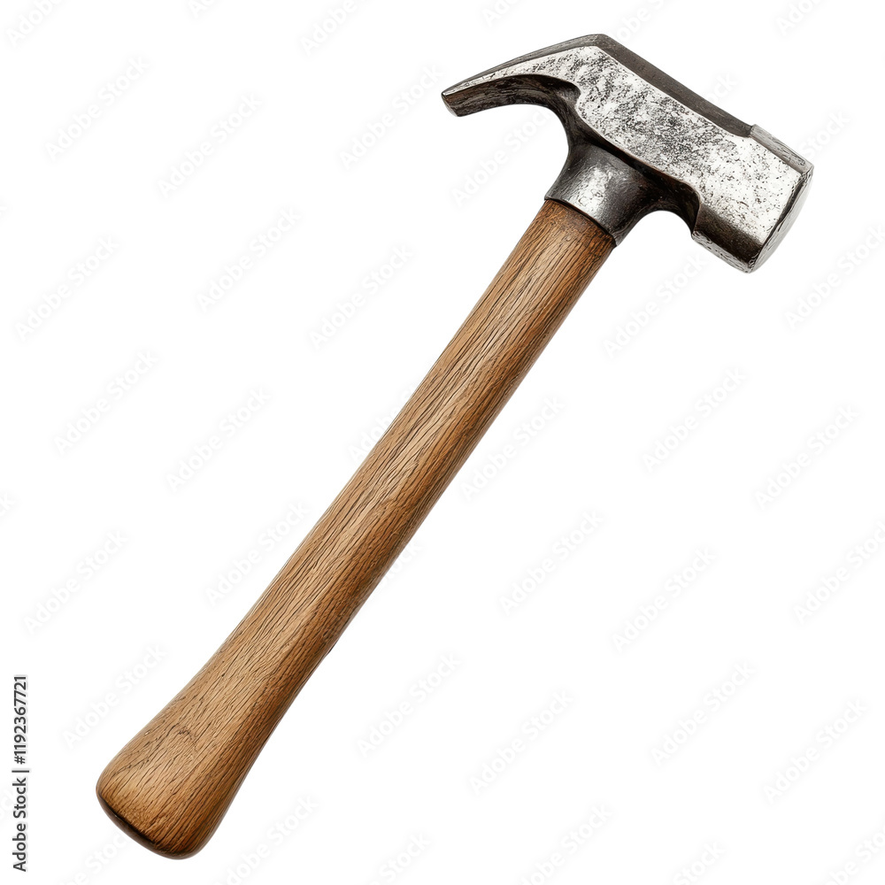 Angled Hammer Tool with Wooden Handle on transparent background. Angled Hammer Tool with Wooden Handle on transparent background.
