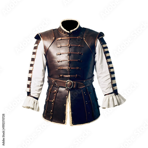Authentic Medieval Brown Leather Arming Doublet for Men Ideal for Historical Reenactments and Roleplay