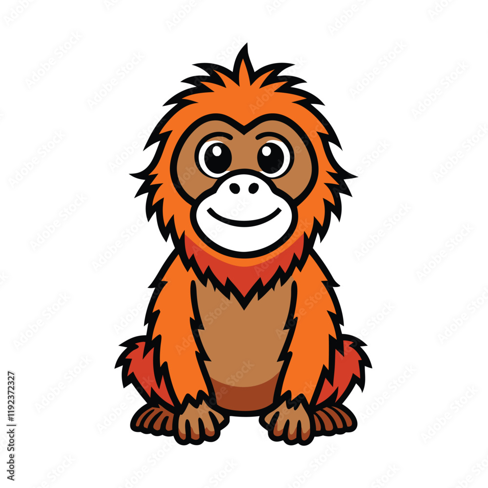 Obraz premium animal vector illustration of a monkey 