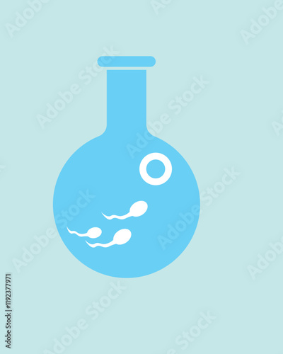 Sperm and egg in vitro as in vitro fertilization concept, isolated vector stock illustration with IVF and fertility care